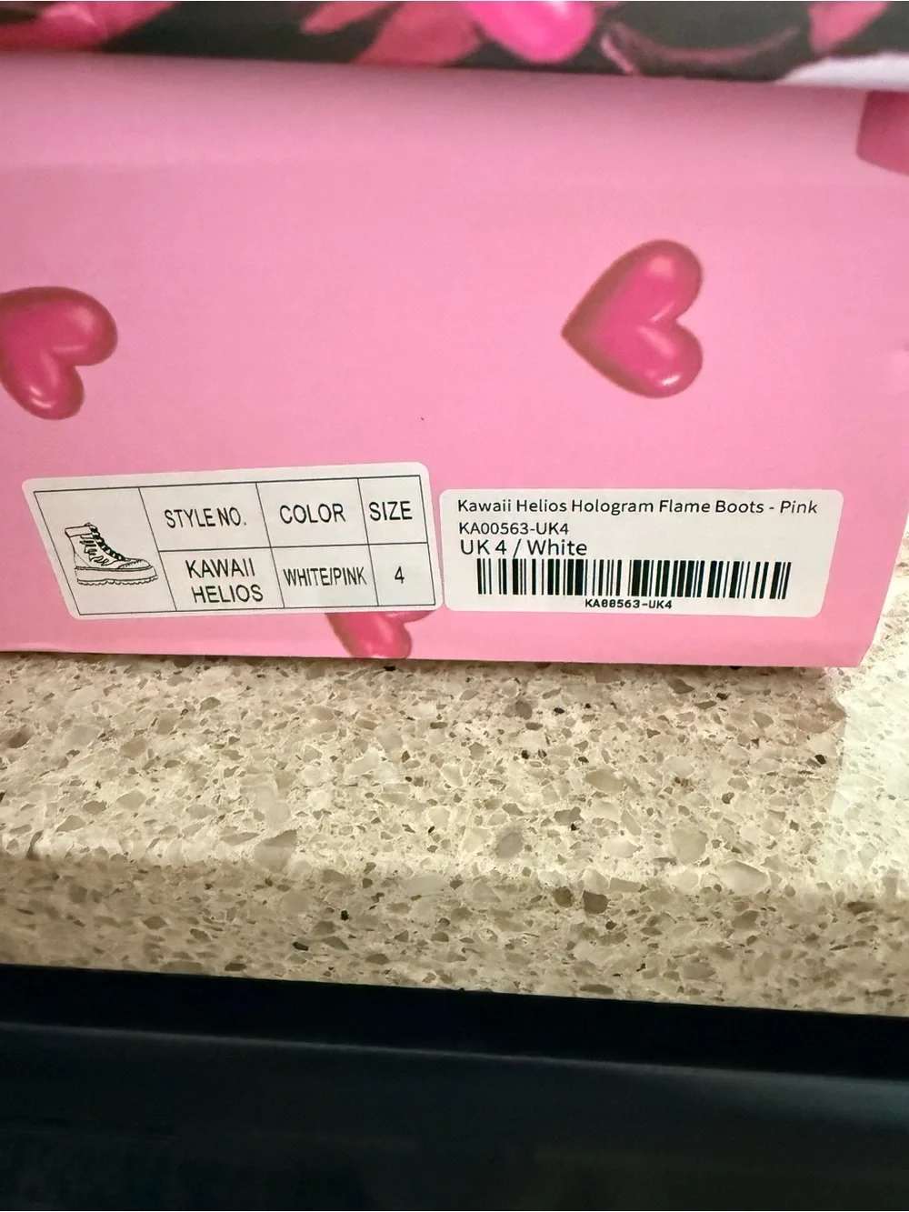 Kawaii Helios Hologram Flame Boots - Pink UK size 4 US size 6.5 EU size 37